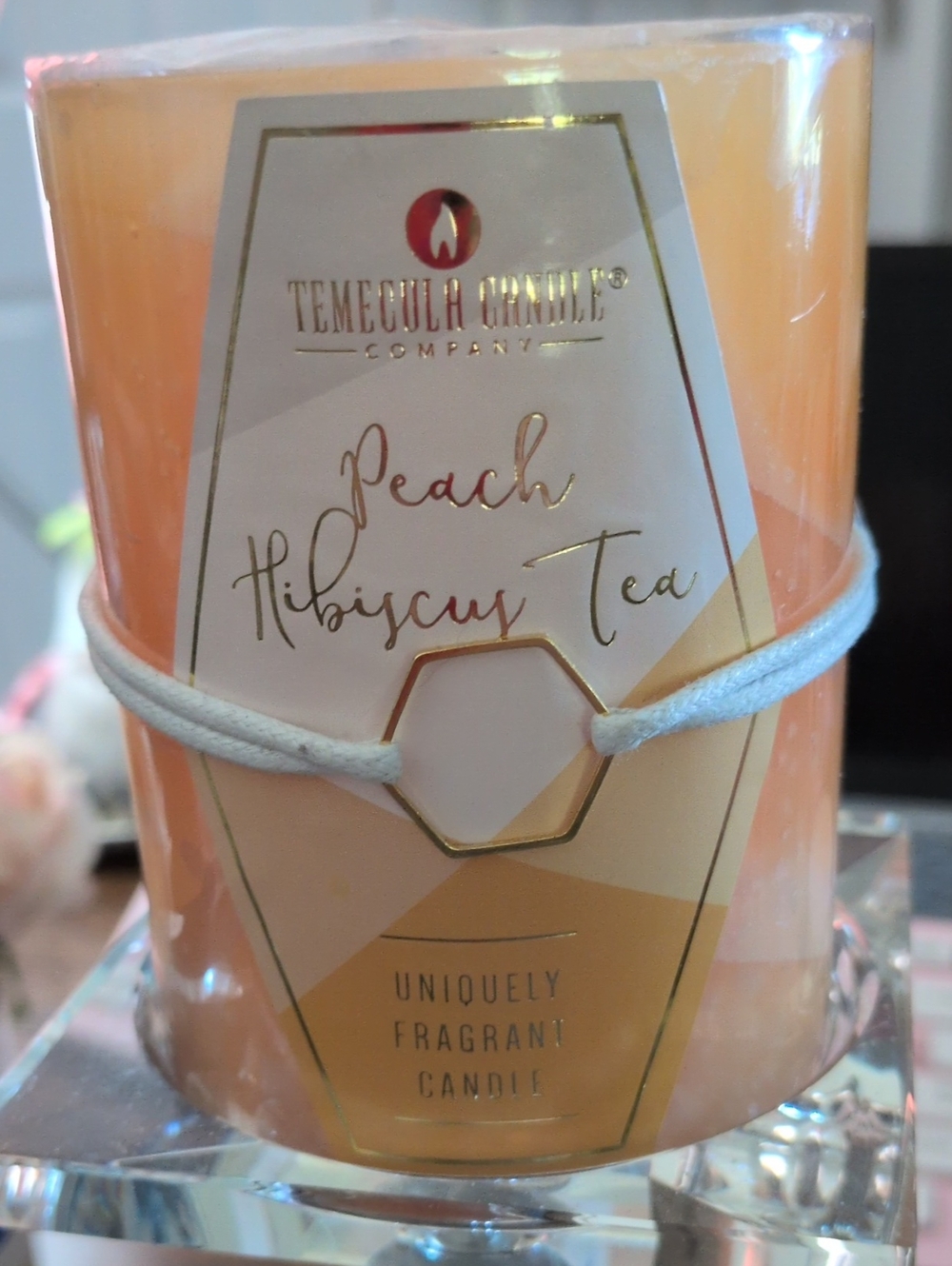 Peach Hibiscus Tea Scented Candle - Peach